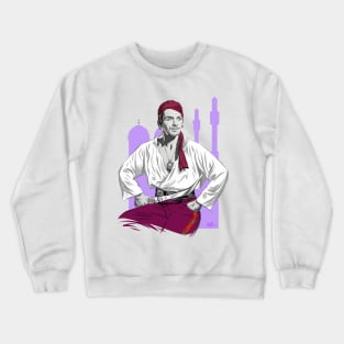 Douglas Fairbanks - An illustration by Paul Cemmick Crewneck Sweatshirt